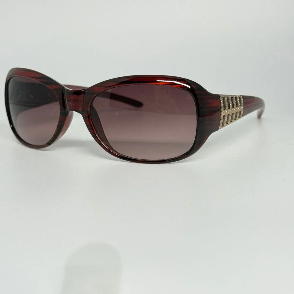 Revlon Womens Sunglasses‎ Red Tortoise Rectangle OL1214 RVN 37 Gold Detail 21729